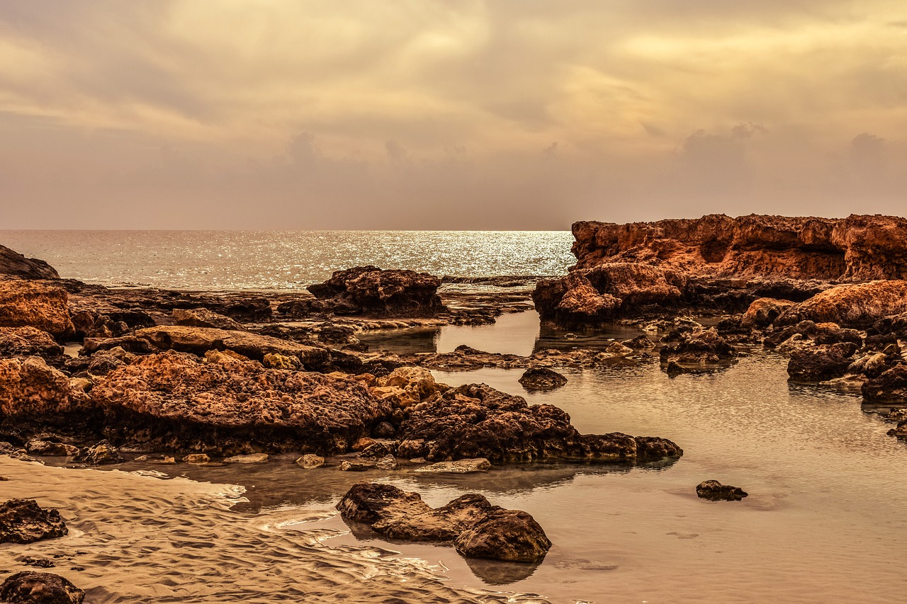 Image - rocky coast lagoon sea landscape