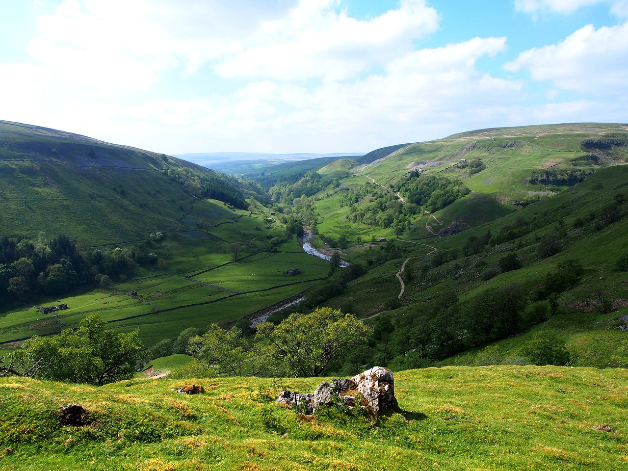 Image - river valley dales yorkshire