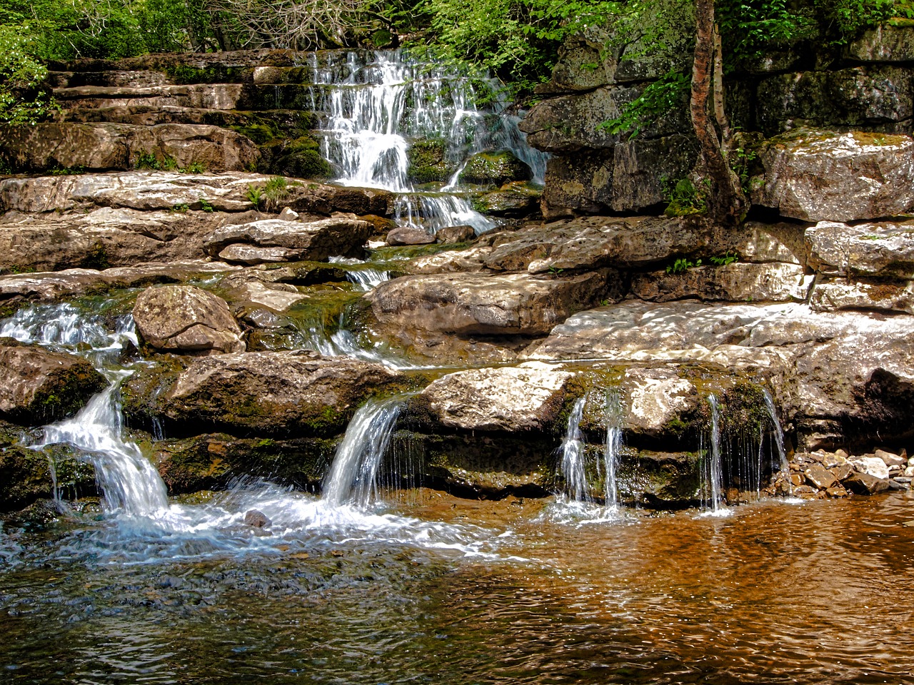 Image - waterfall swaledale yorkshire