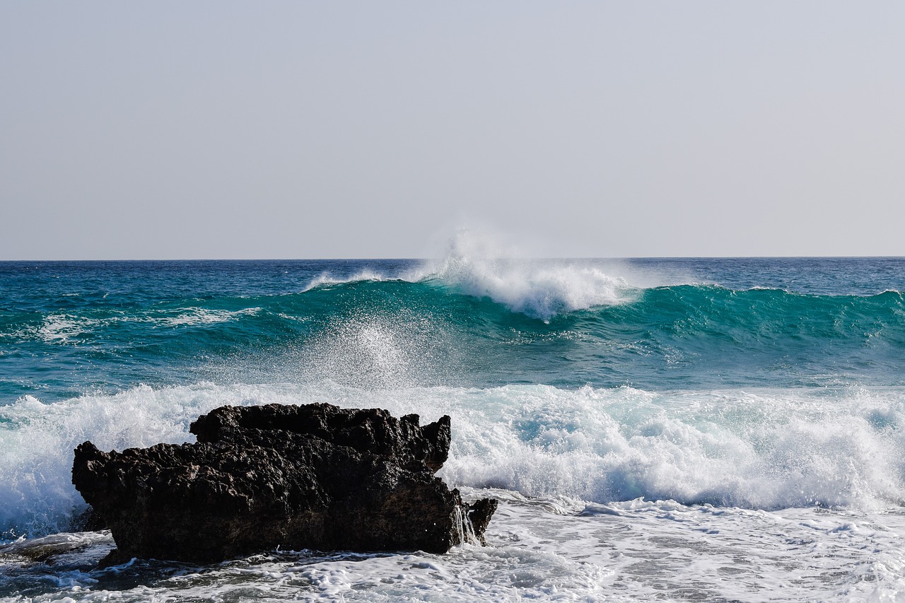 Image - waves rocky coast sea water nature