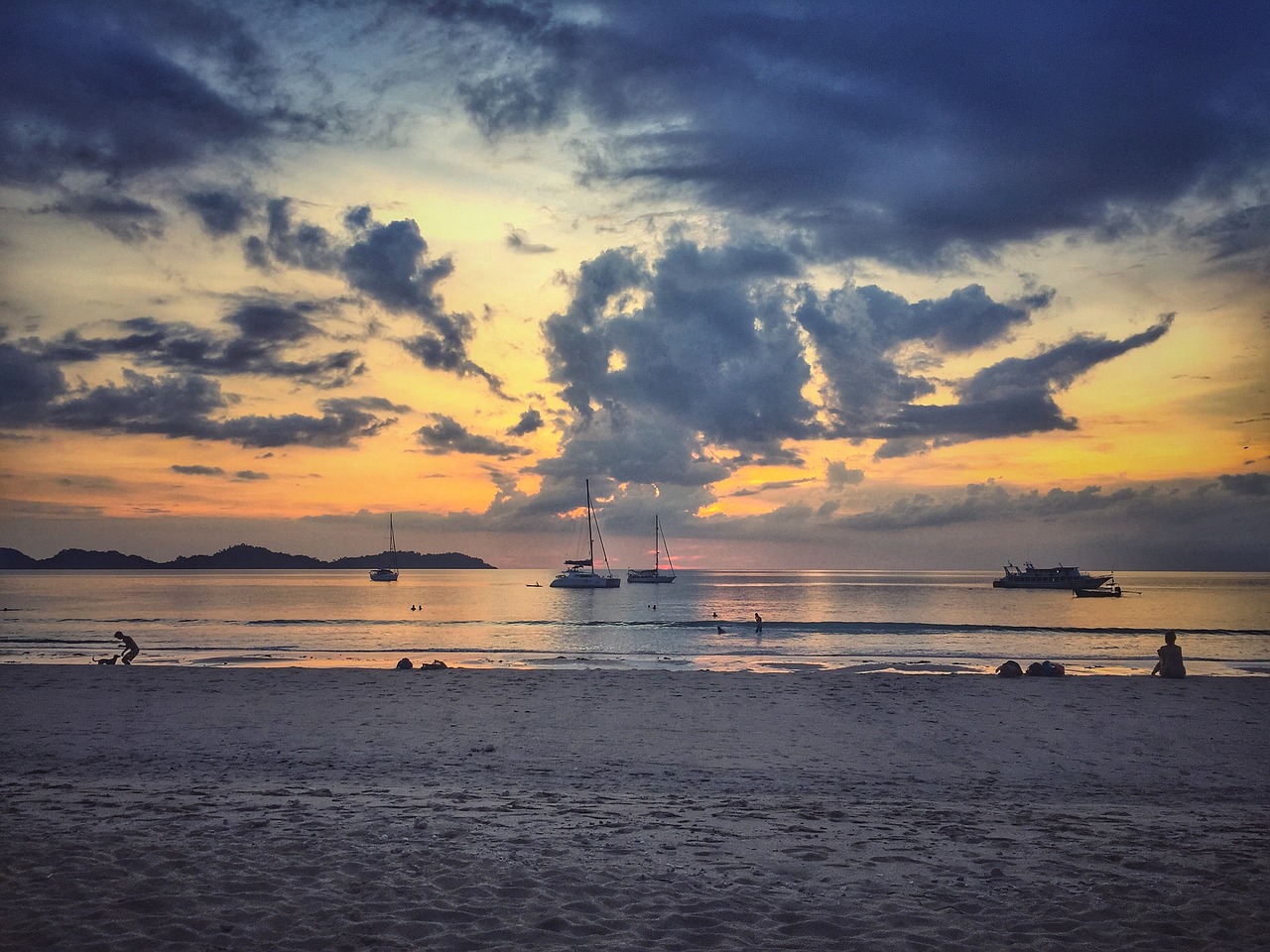 Image - sunset painting sky cloud beach