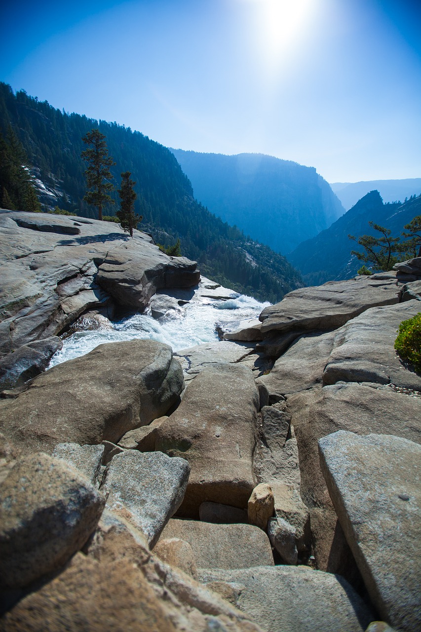 Image - yosemite mountains forest waterfall