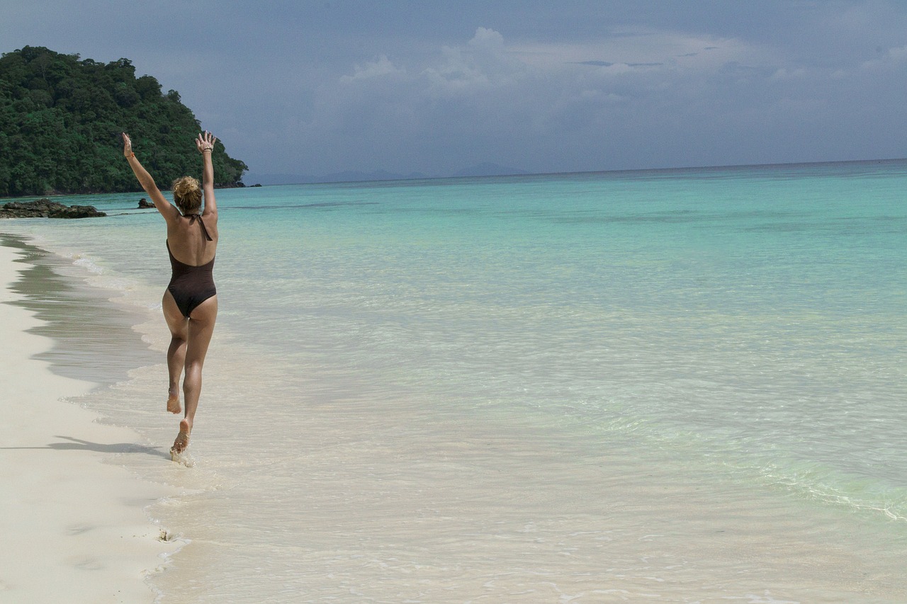 Image - girl beach island turquoise summer