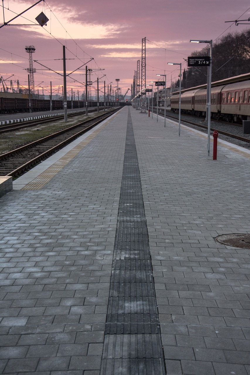 Image - train station train sunset travel