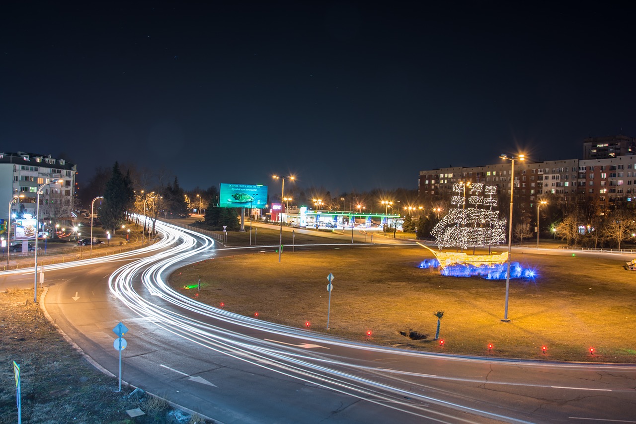 Image - night traffic bulgaria burgas city