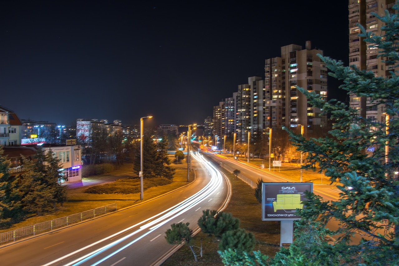 Image - night traffic bulgaria burgas city