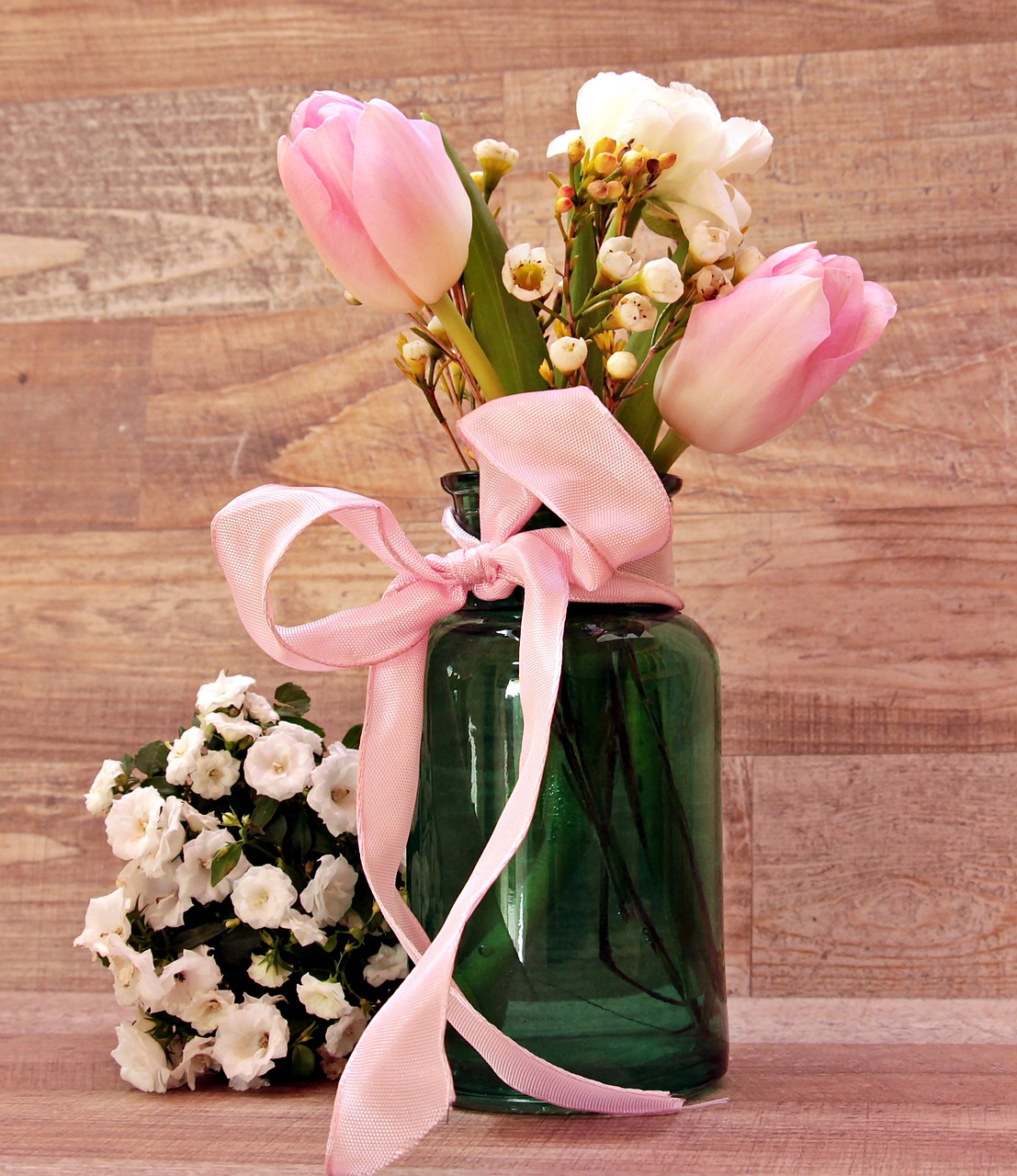 Image - tulips ranunculus vase flowers