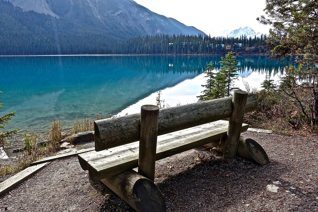 Image - seat wooden view water lake