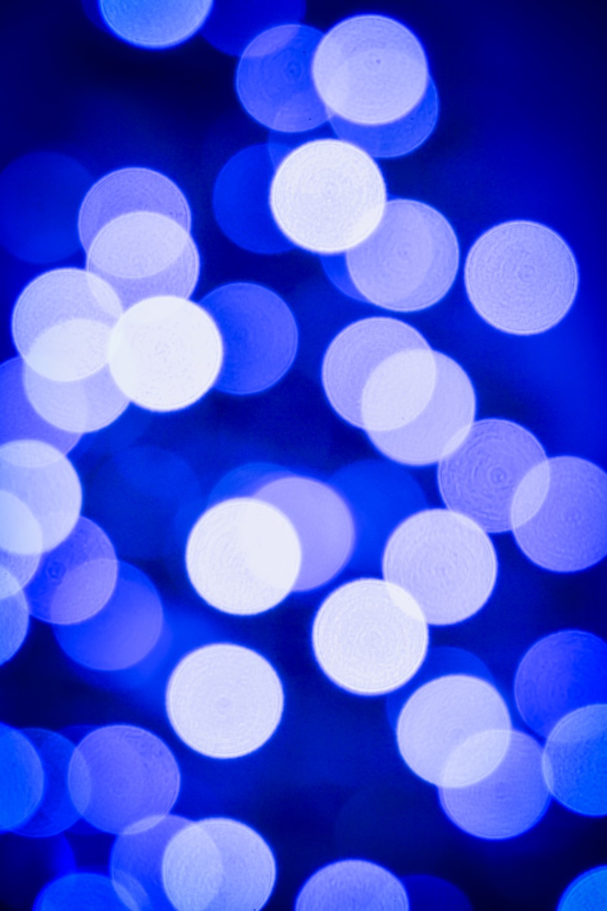 Image - bokeh blue light lights colors