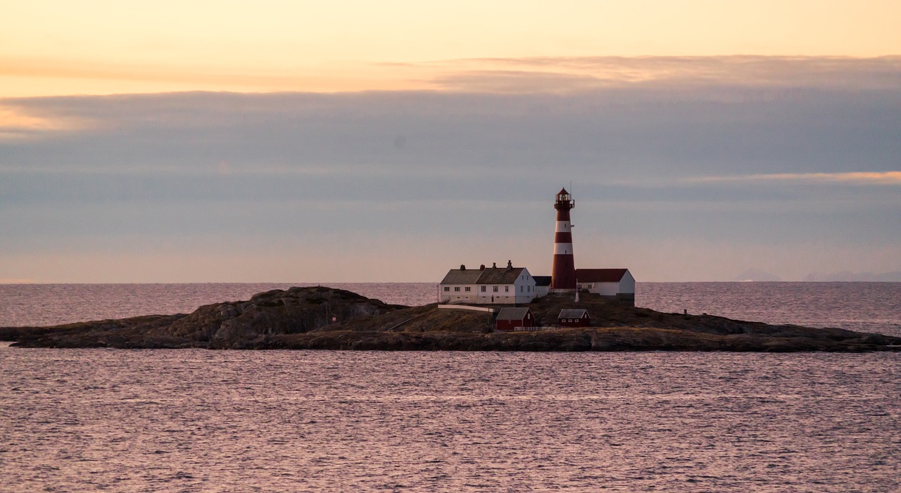 Image - norway island rocky sunset