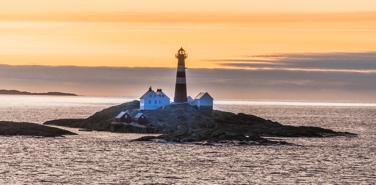 Image - norway island rocky sunset