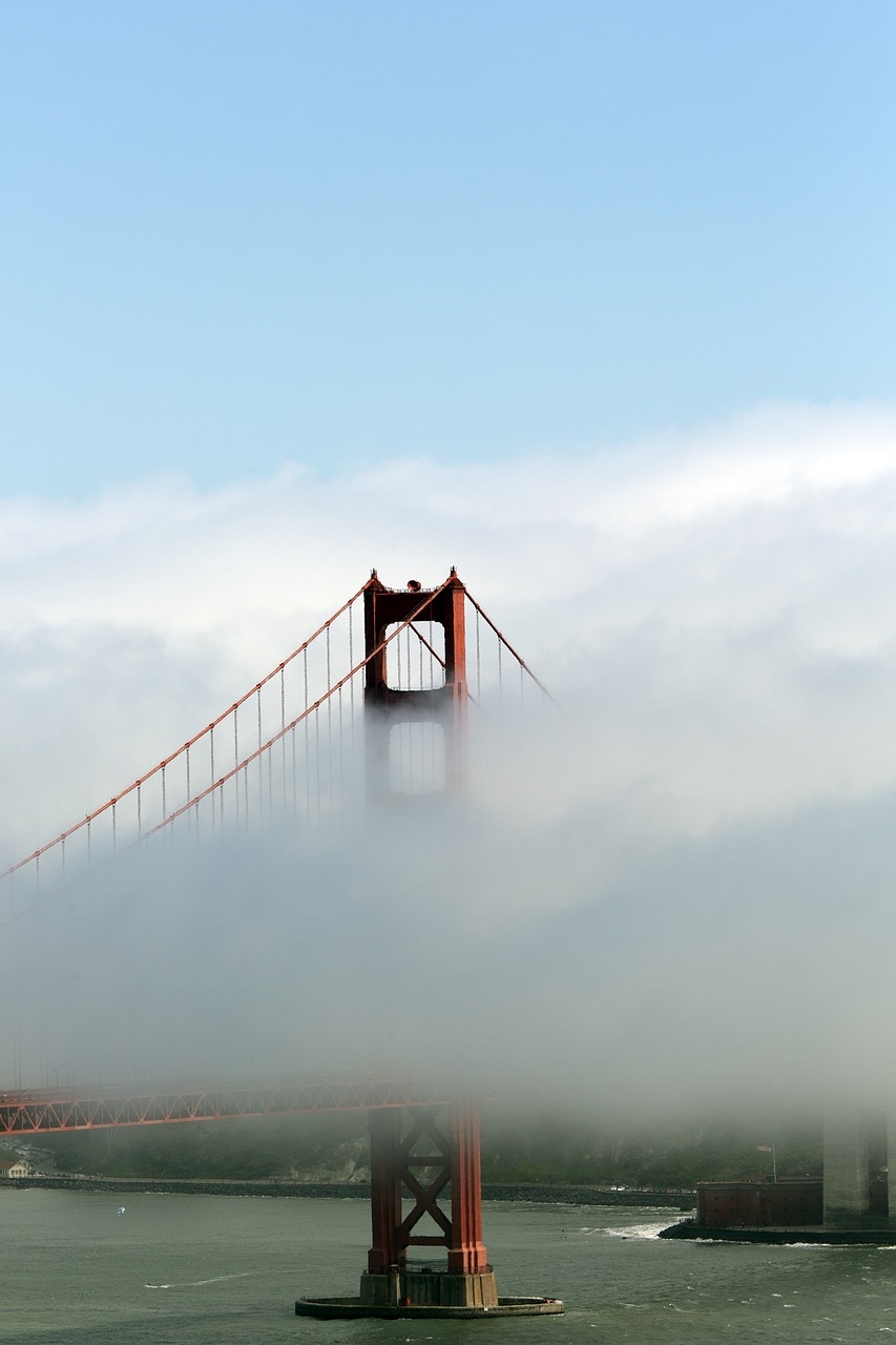 Image - bridge golden gate fog towers