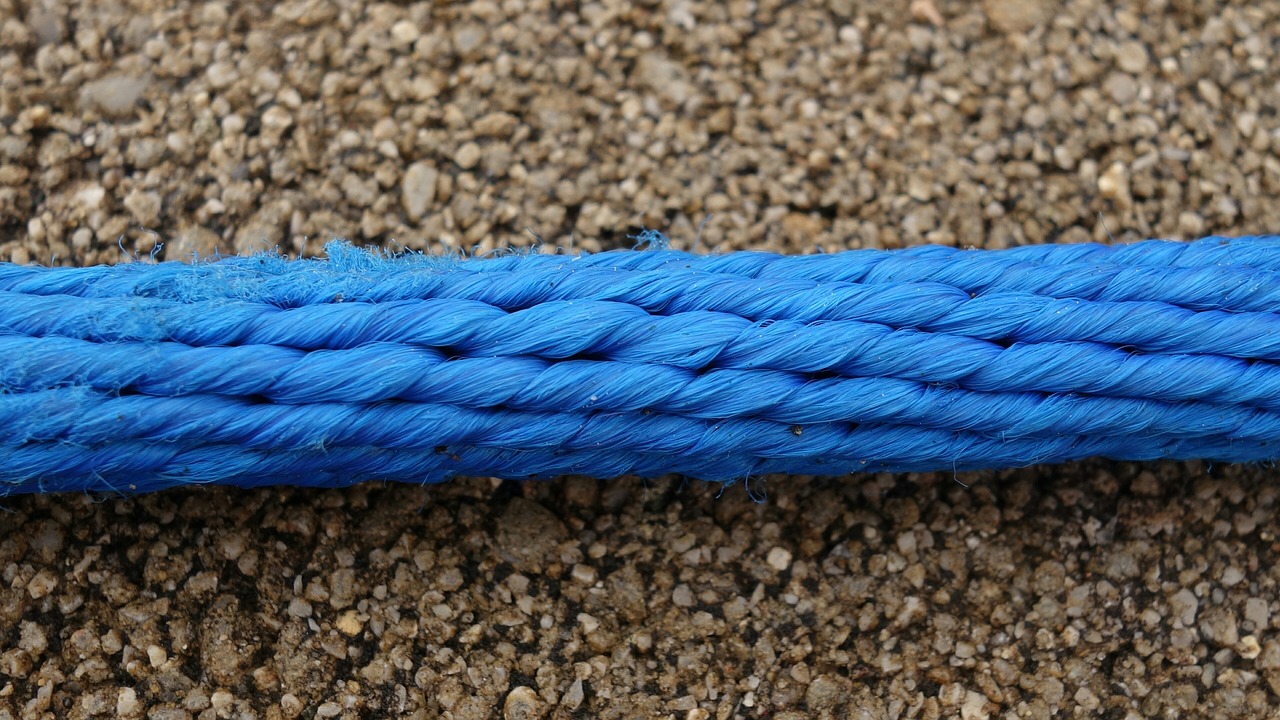 Image - rope plastic blue fibers