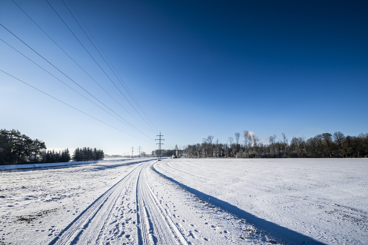 Image - winter landscape snow power line