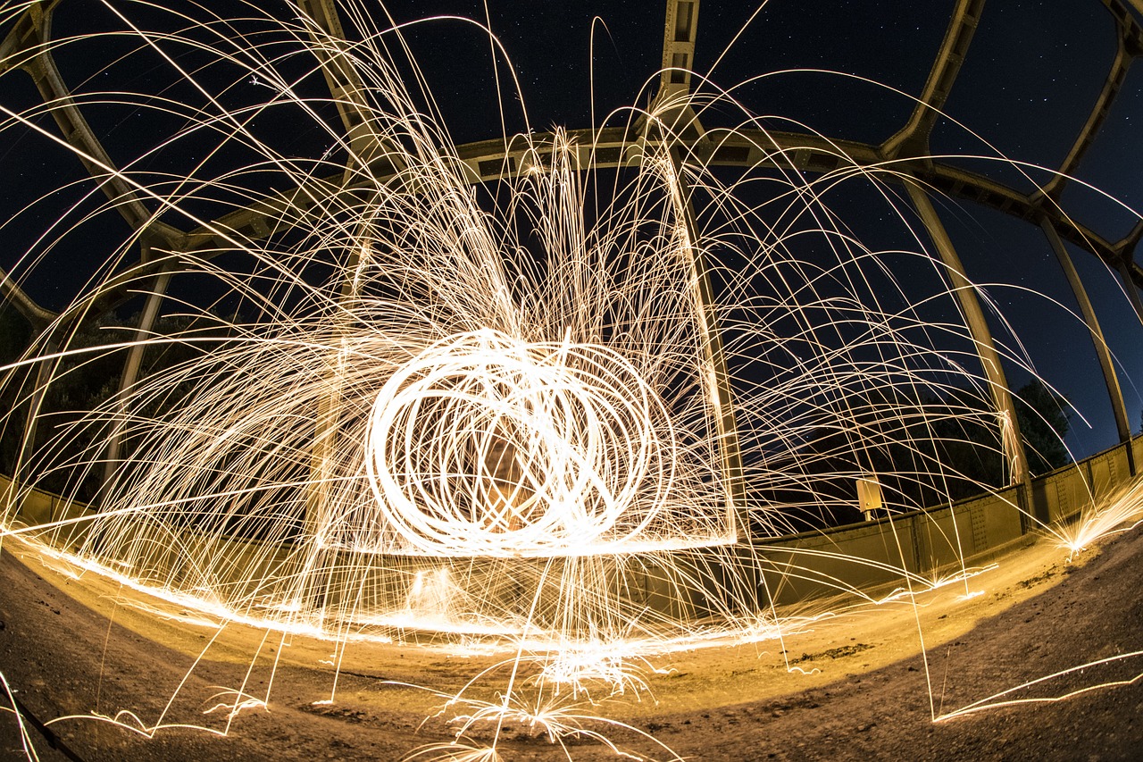 Image - steel wool fire leisure night photo