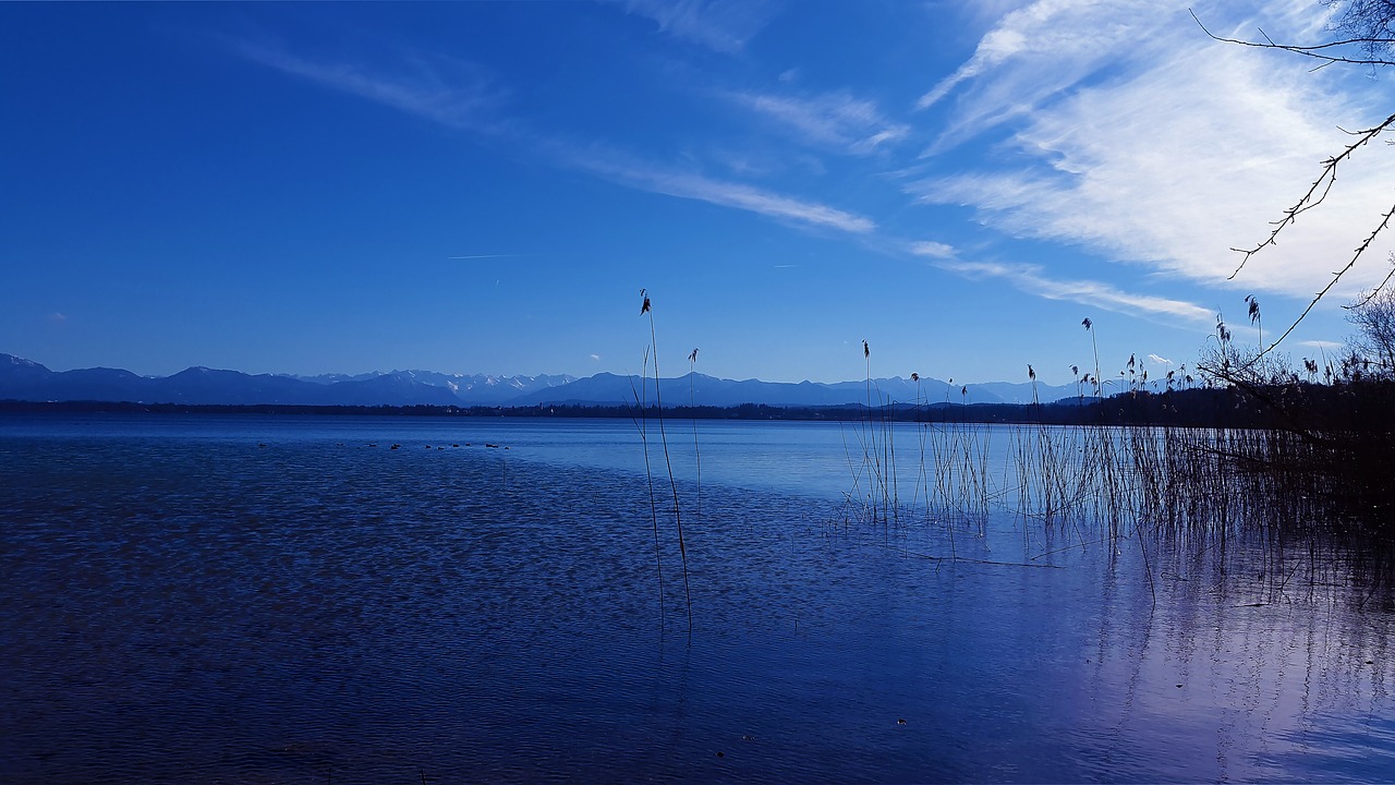 Image - lake sky water blue clouds