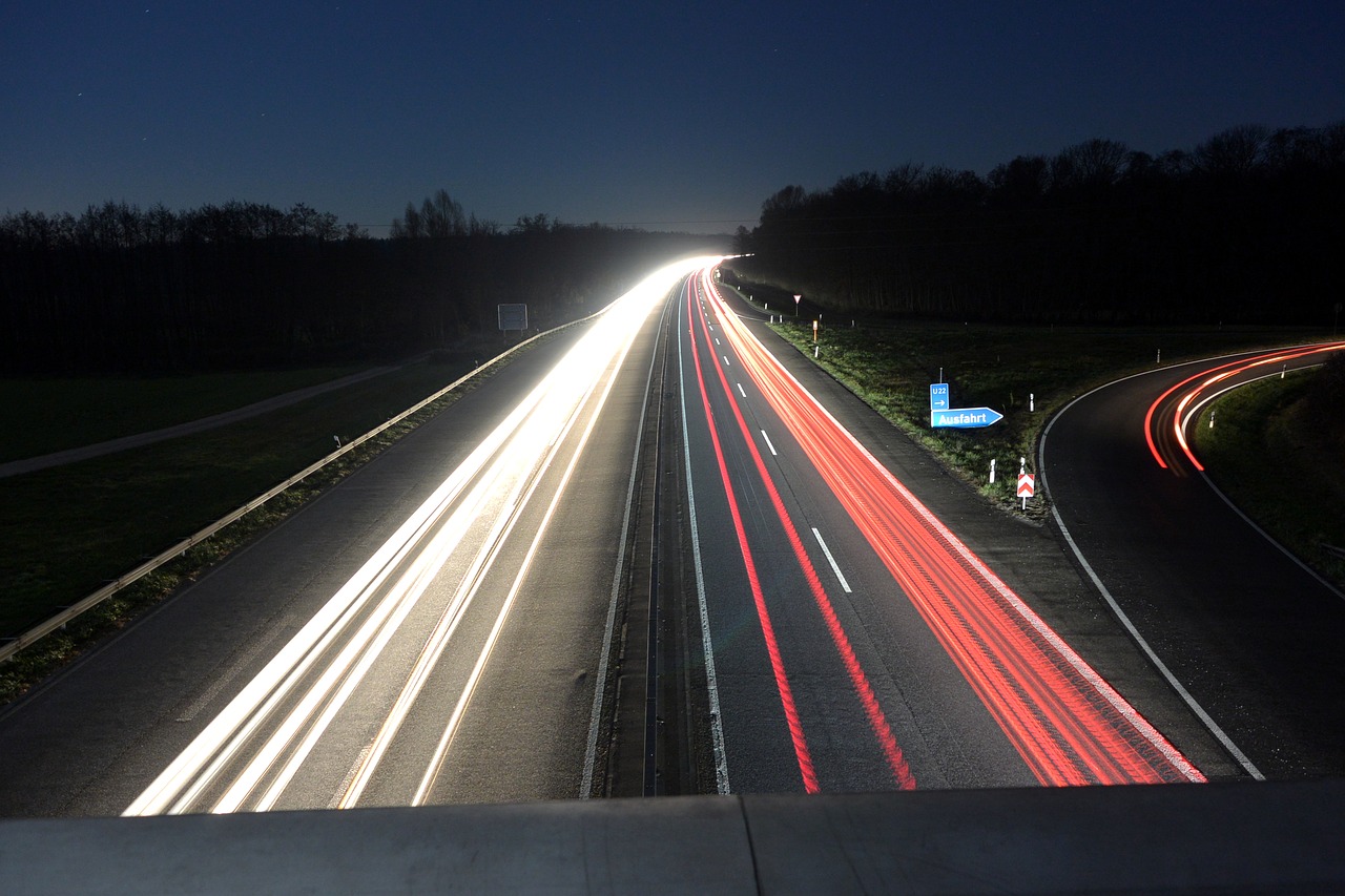 Image - night highway night photograph