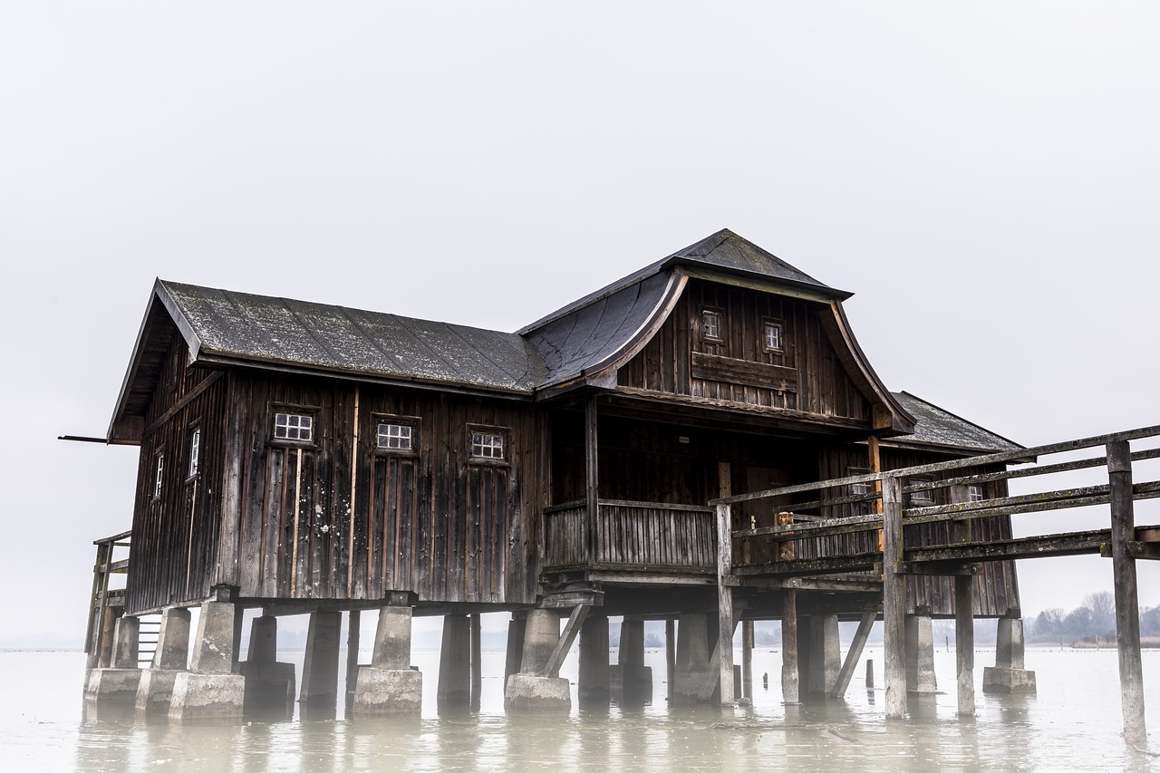 Image - ammersee boat house frozen water