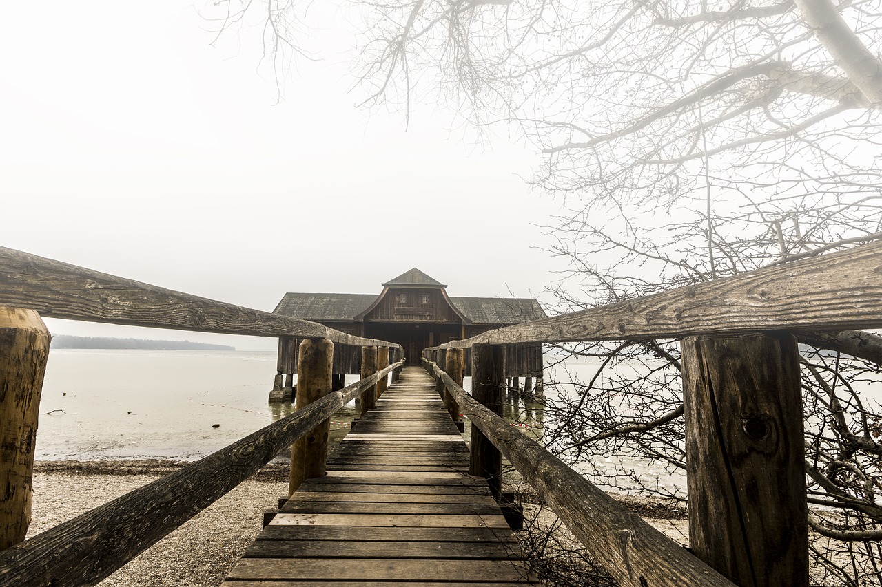 Image - ammersee boat house frozen water