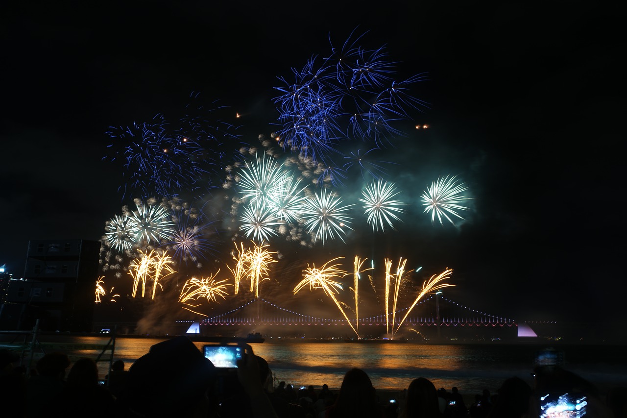 Image - fireworks bridge light