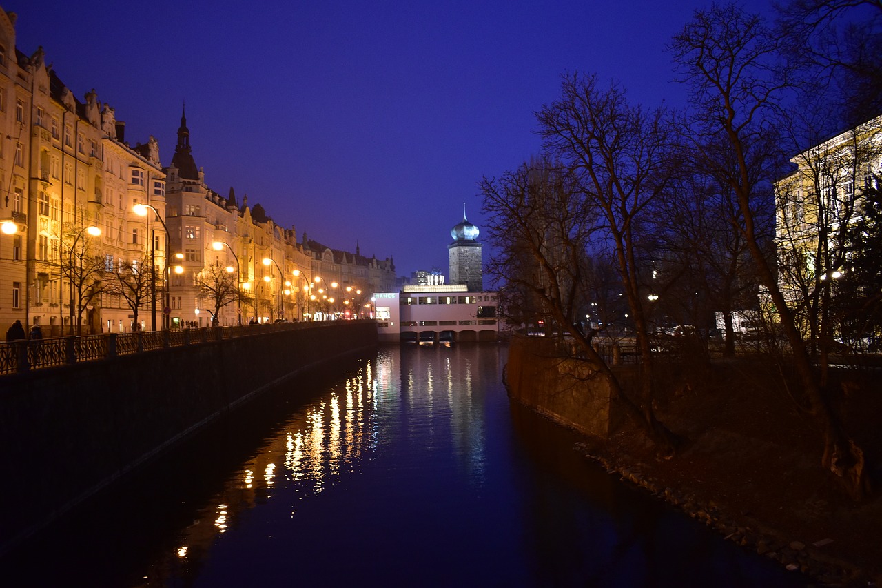 Image - city night lights prague river