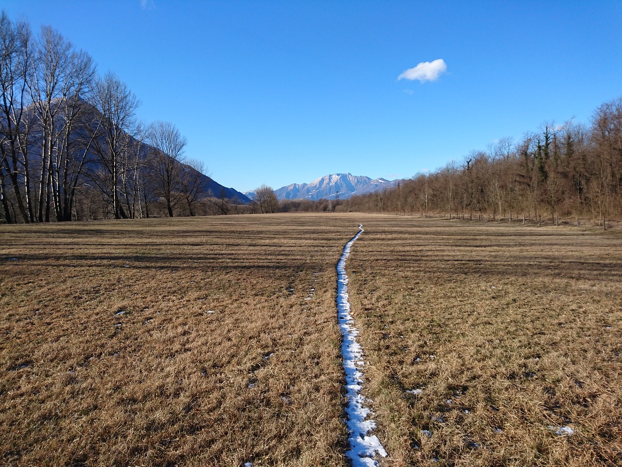 Image - trail track snow landscape winter