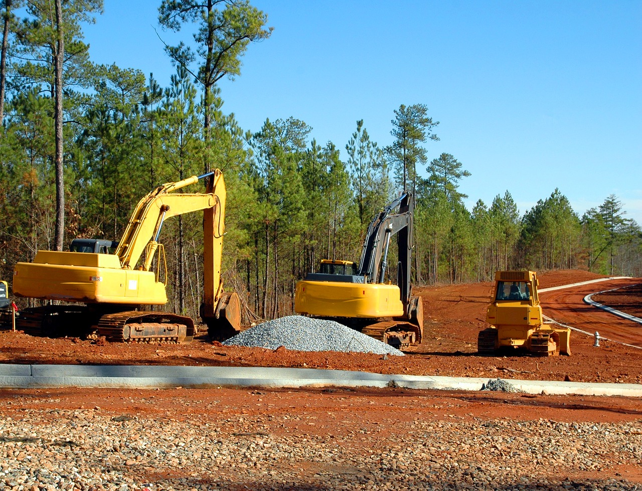 Image - construction site bulldozer backhoe
