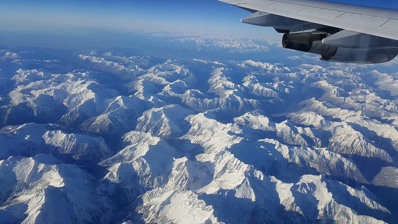 Image - airplane view mountains above