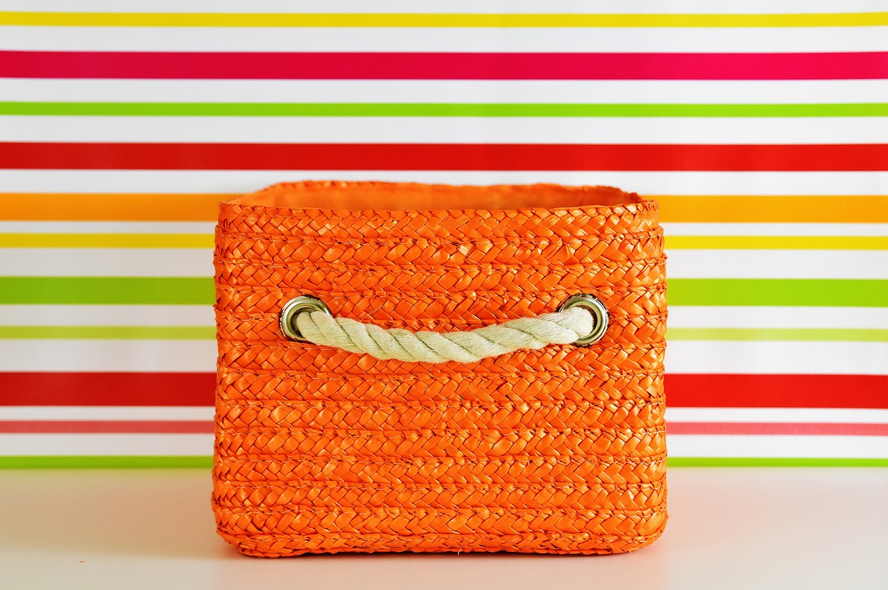 Image - basket orange colorful storage