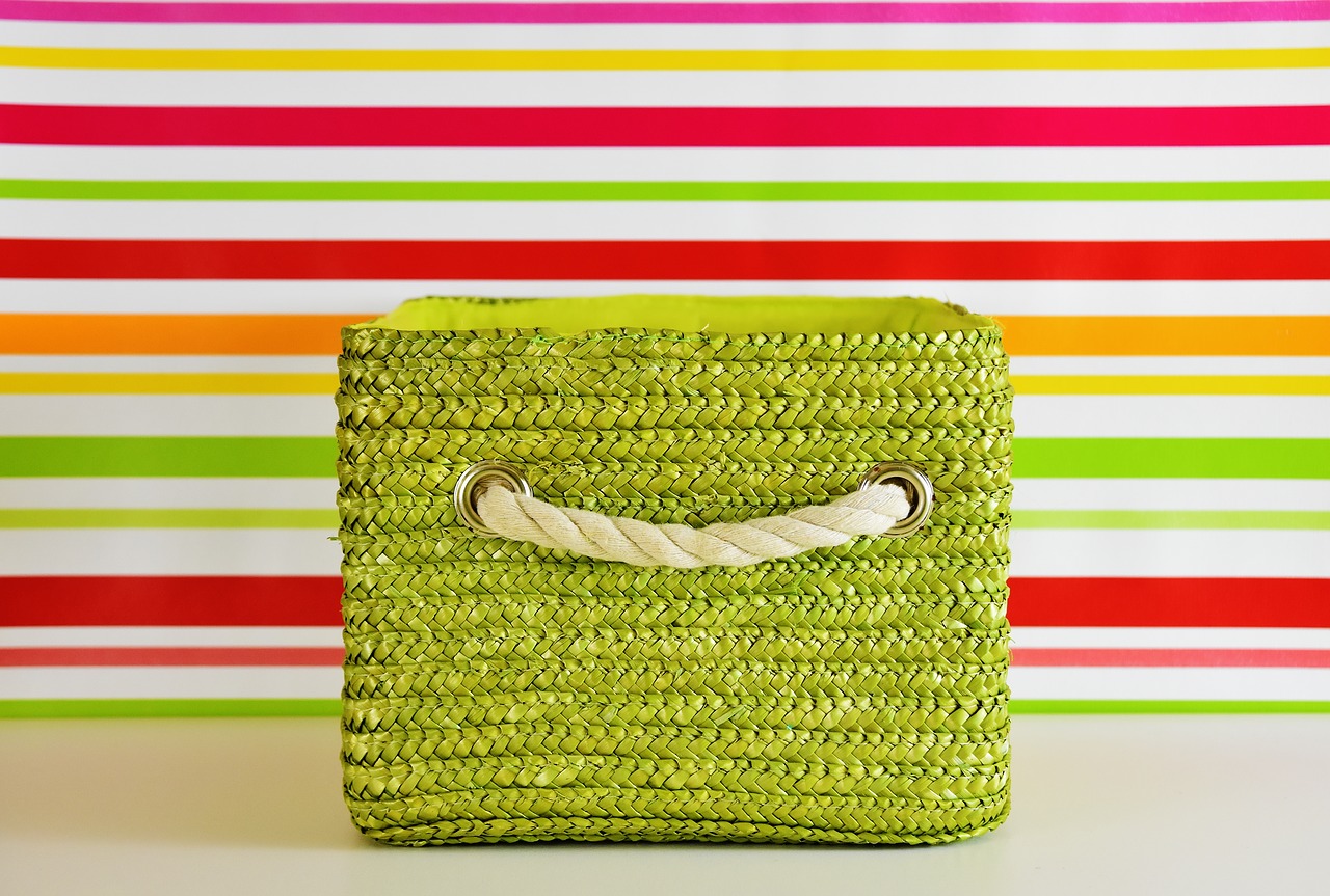 Image - basket green colorful storage