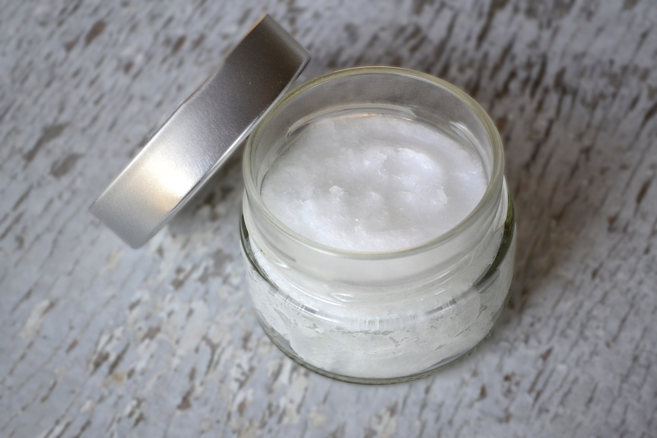 Image - coconut oil in jar glass jar oil