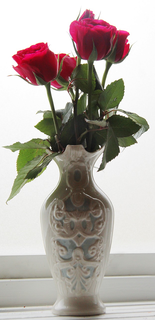 Image - ros roses vase red flower flower