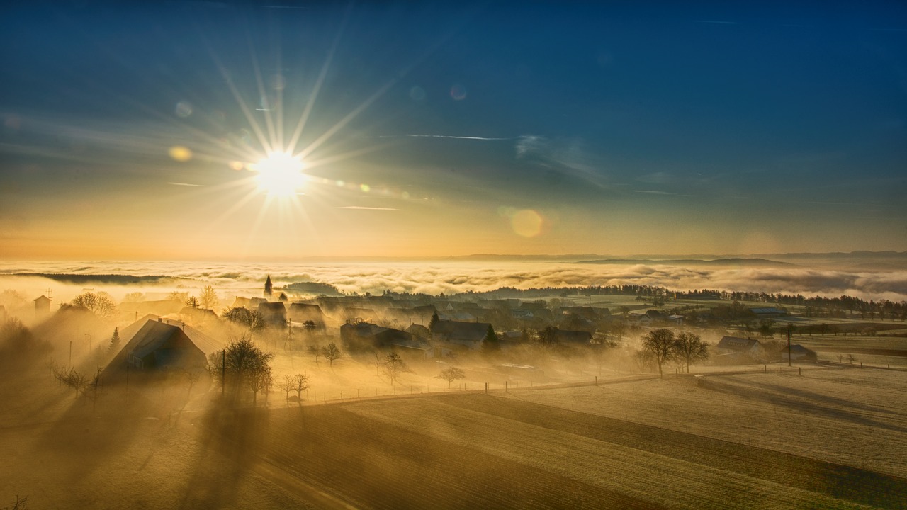 Image - landscape fog mood sunrise