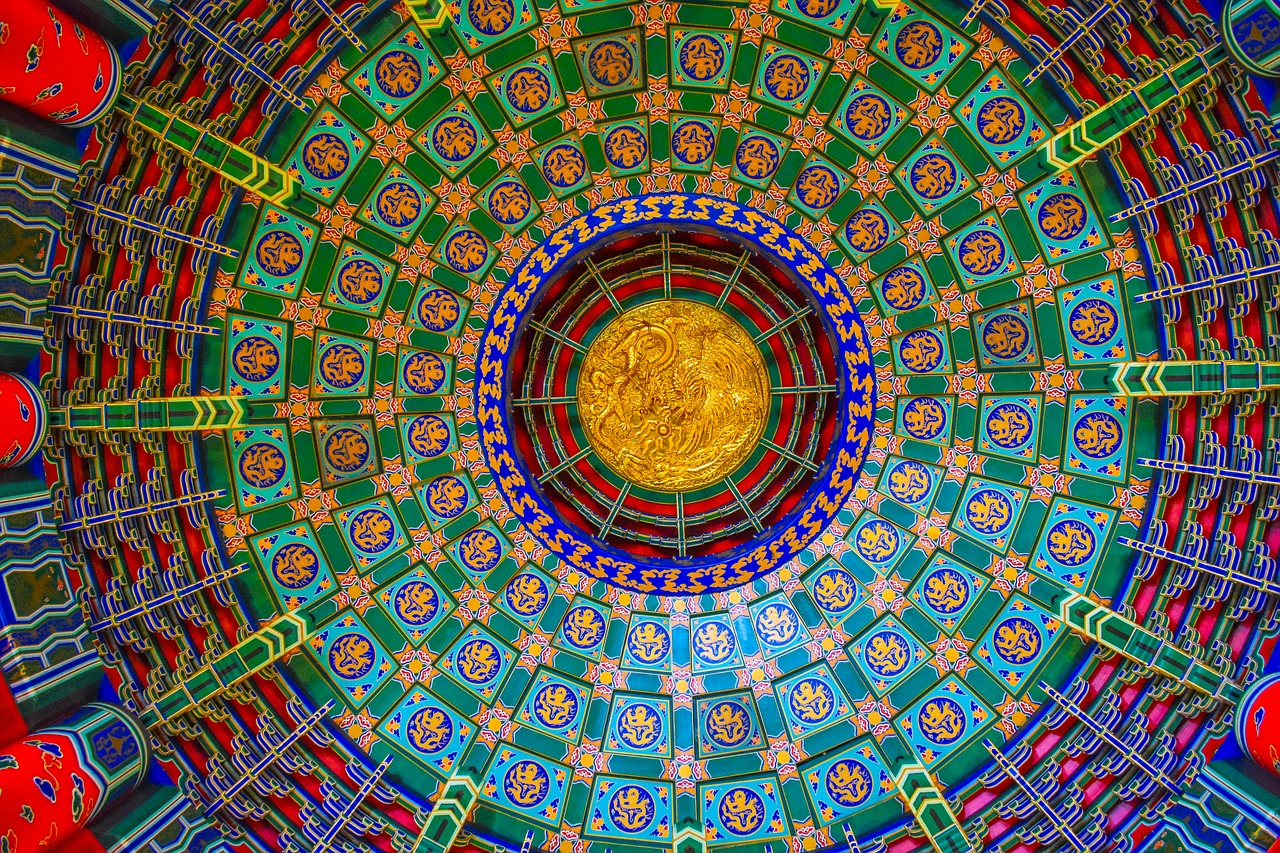 Image - temple abstract ceiling chinese