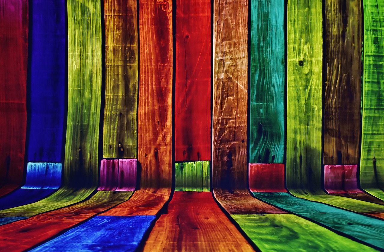 Image - background wood planks kunterbunt