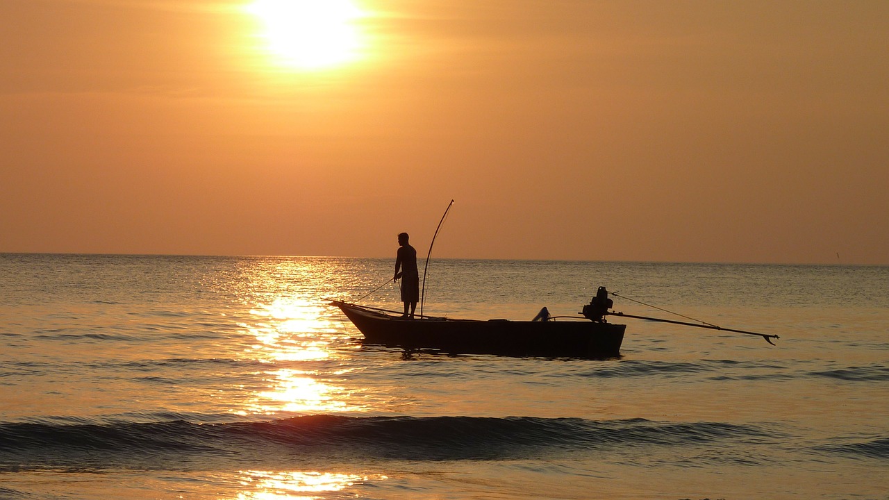 Image - fishing at sunset fischer twilight