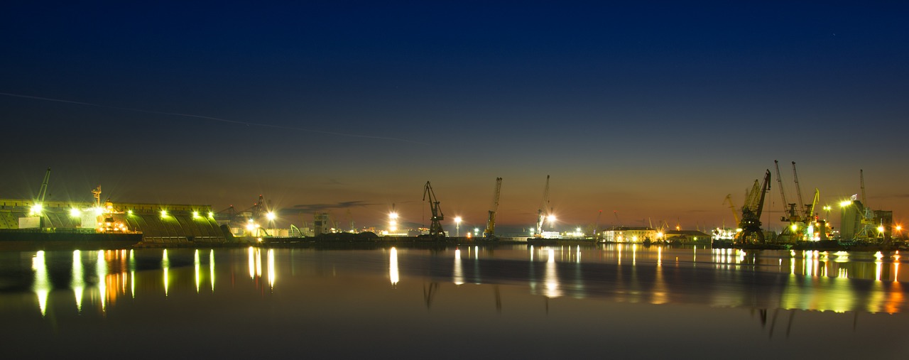 Image - port burgas port night sea