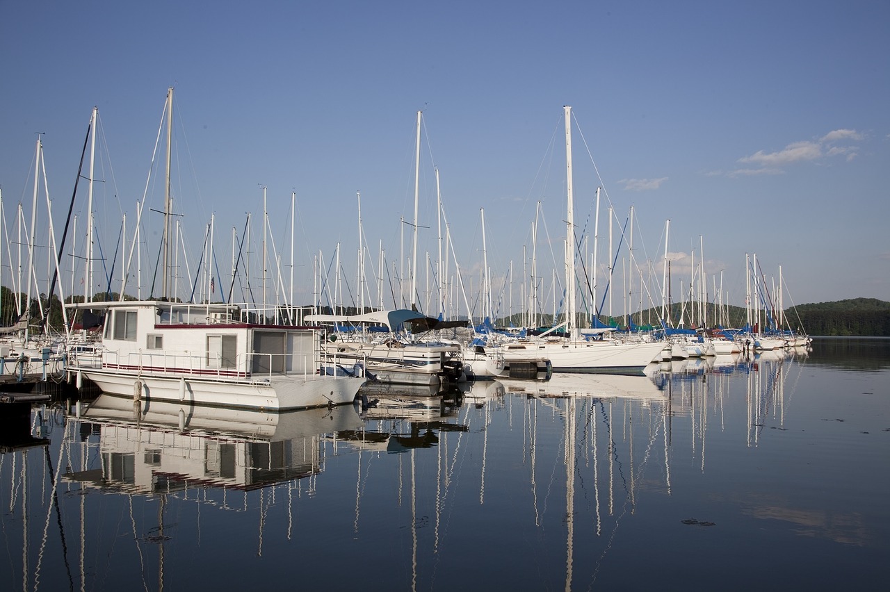Image - sailboats lake vessels marina port