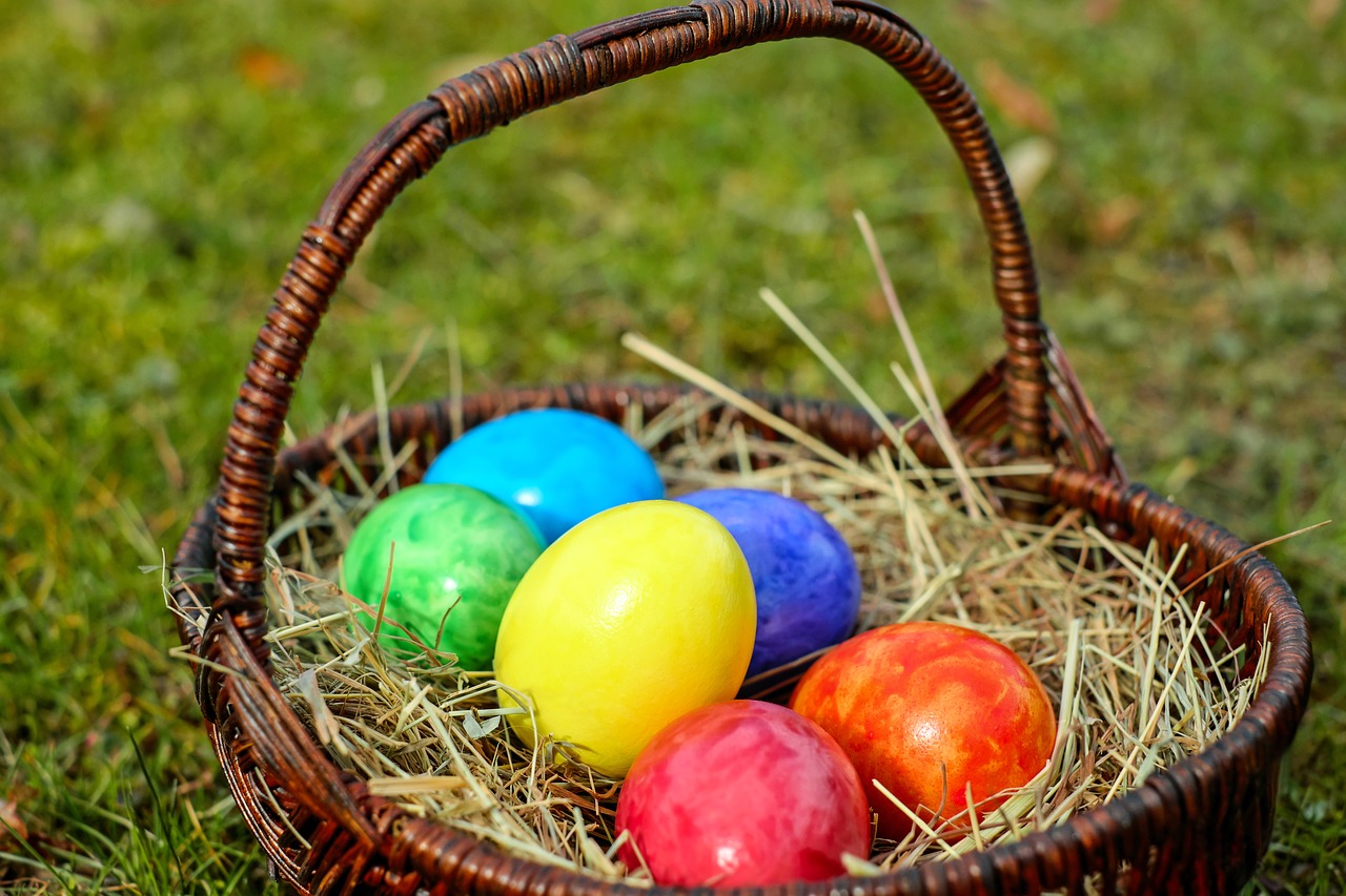 Image - easter eggs basket egg color