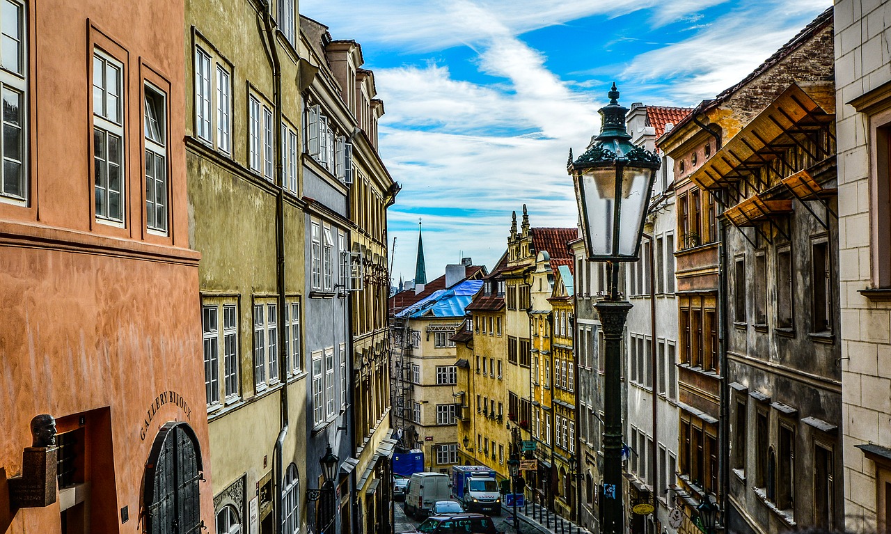 Image - prague street sky czech europe