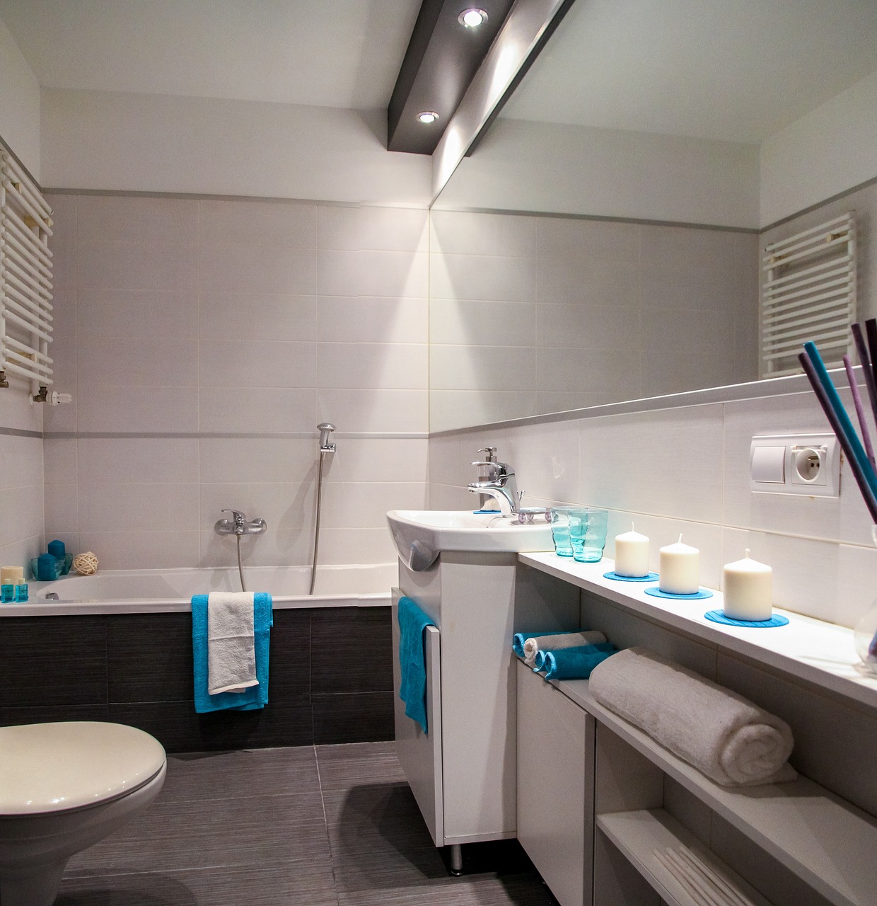 Image - bathroom wc bath sink mirror