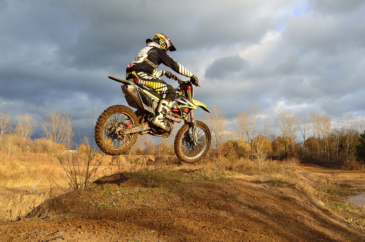 Image - dirt bike motorcycle jump autumn