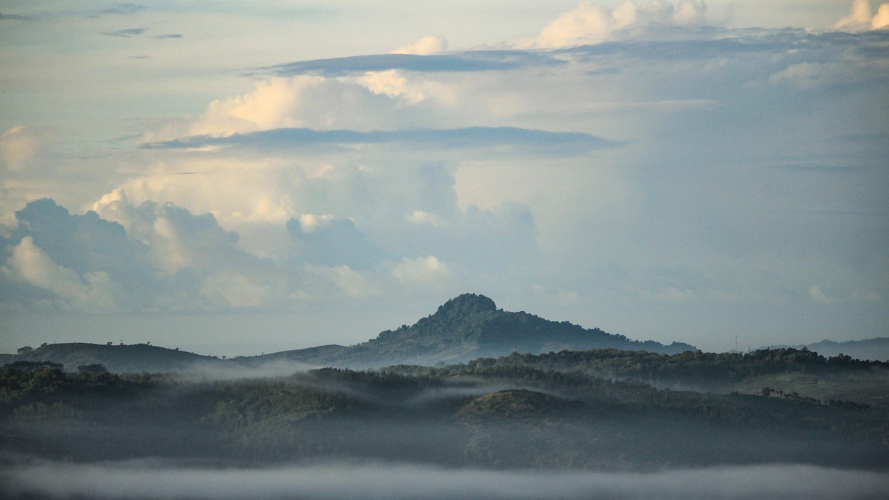 Image - clouds hill mountain landscape