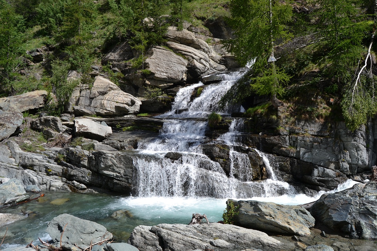 Image - water waterfalls nature stones