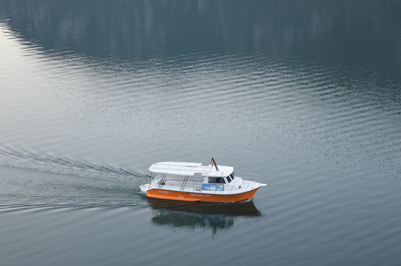 Image - kotor boat fjord kotor wake