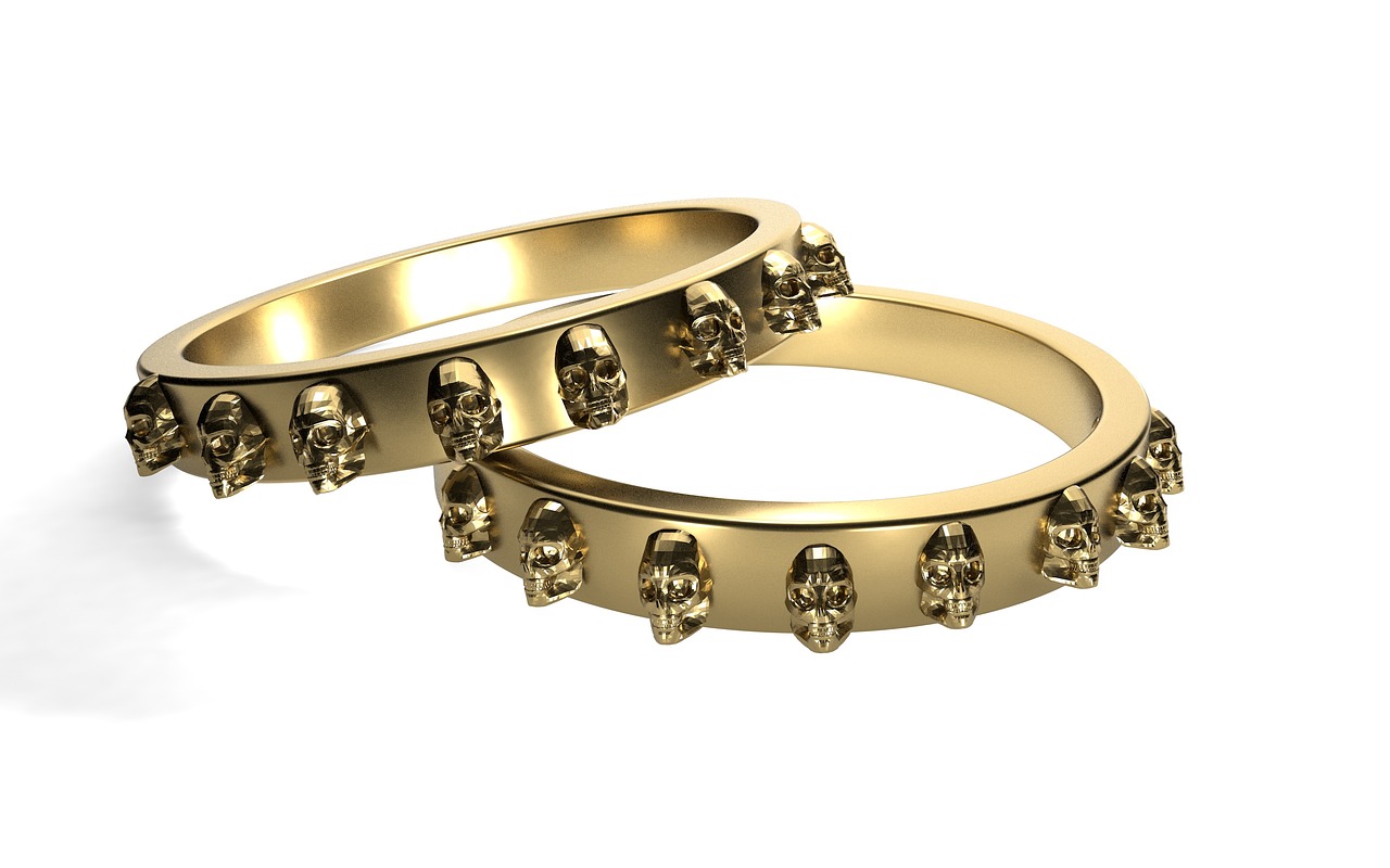 Image - rings gold skull and crossbones