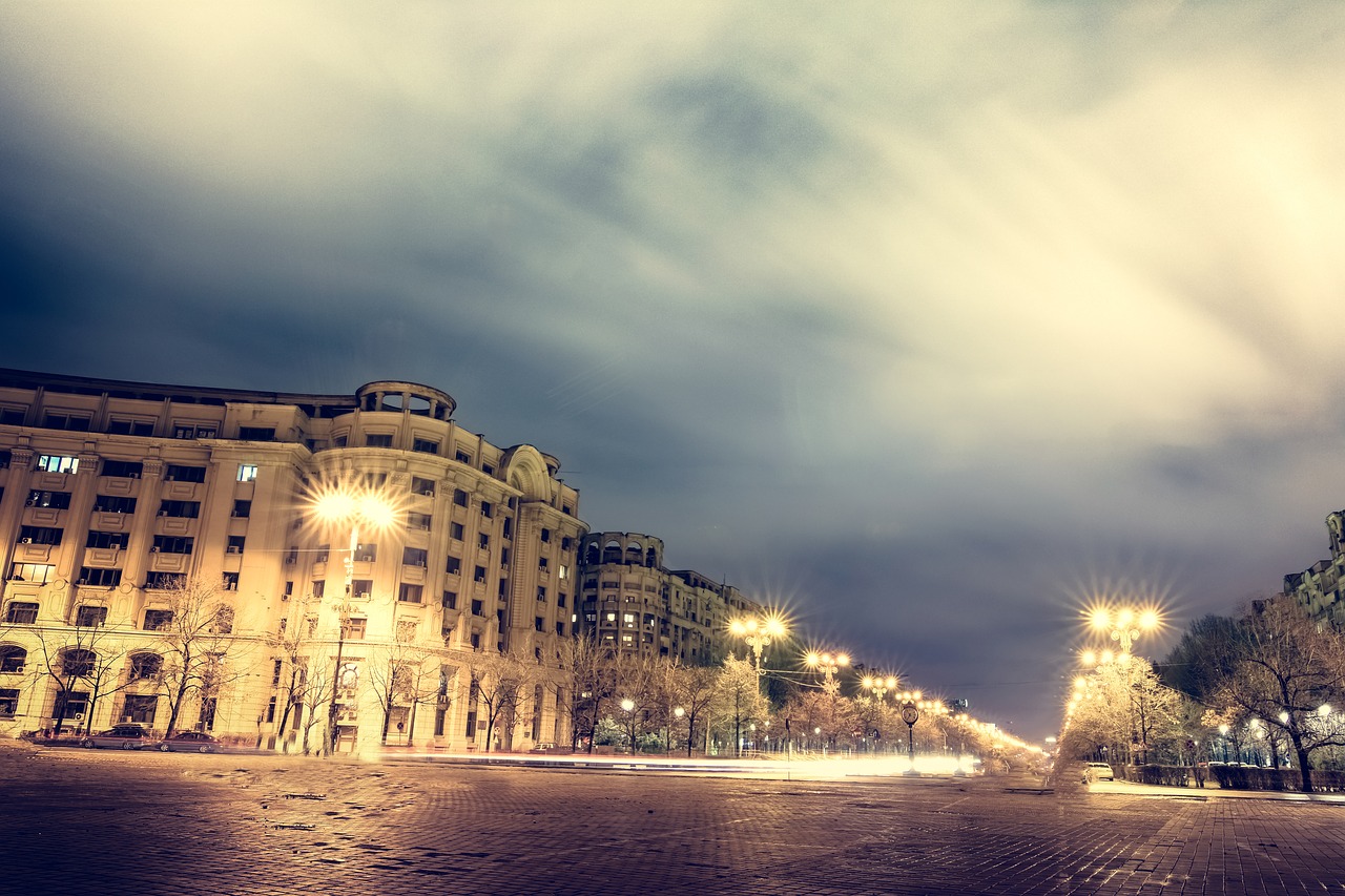 Image - cityscape city night town sky