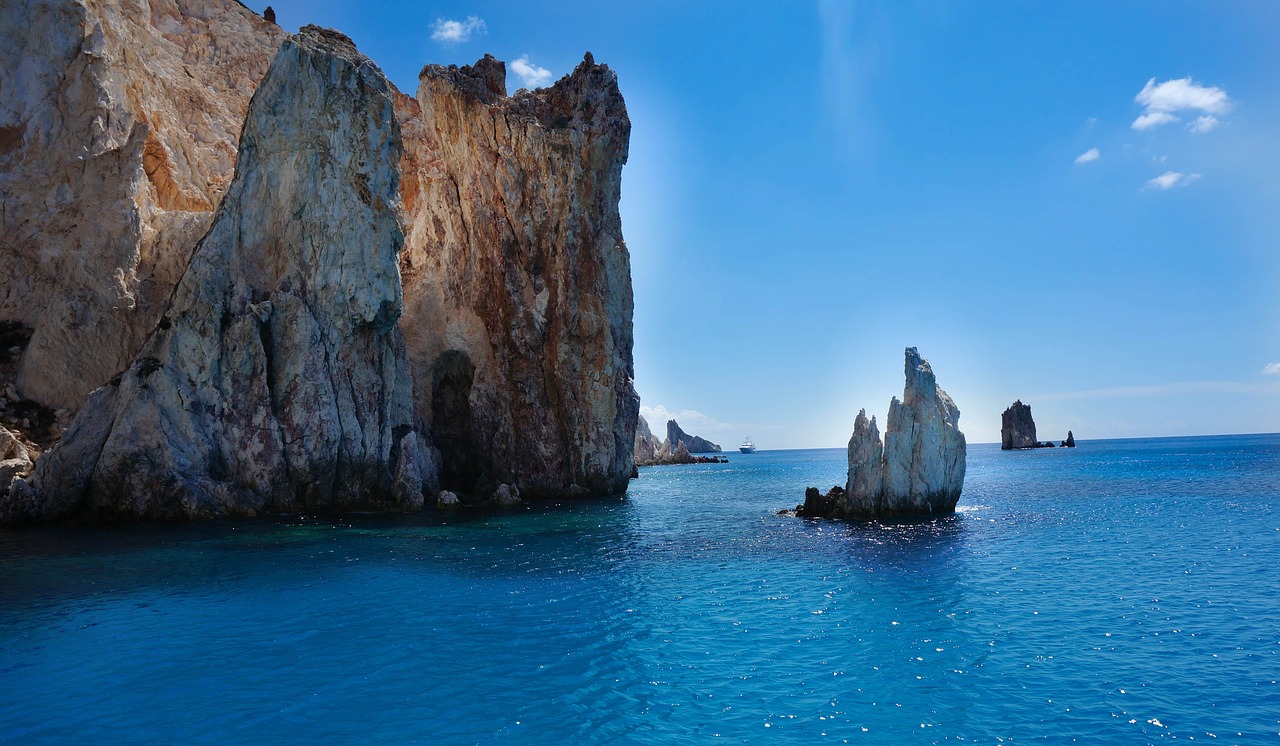 Image - greek island rocks sea blue sky