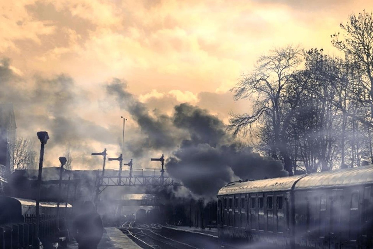 Image - cloud railway train man outdoor