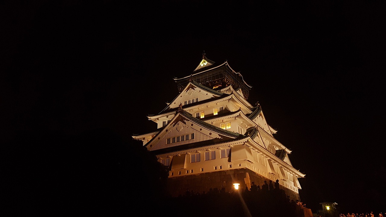 Image - osaka castle osaka japan night view